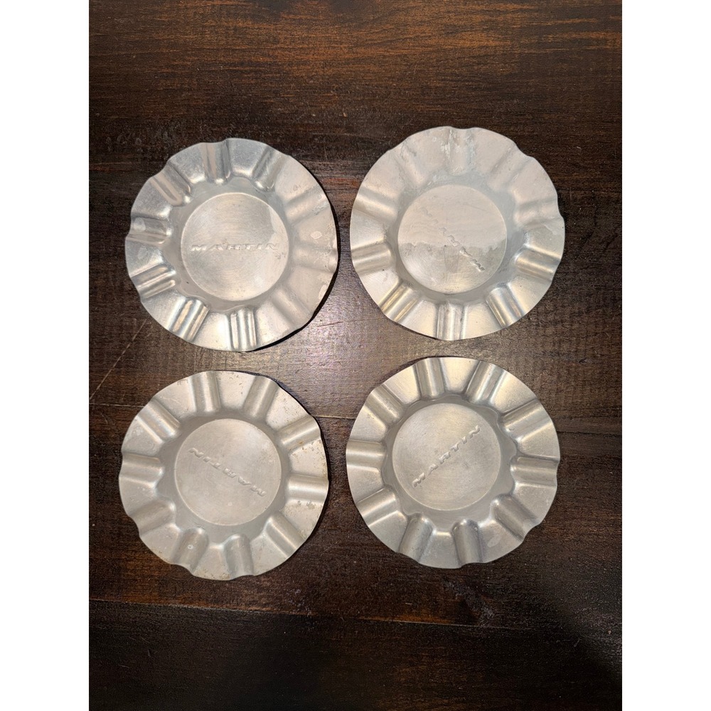 Vintage Martin Ashtrays Set of 4 Aluminum Metal MCM Retro Ashtray‎ Dish